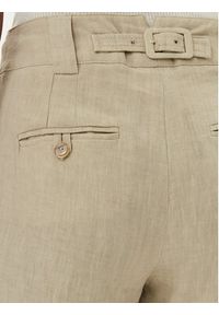 Marella Spodnie materiałowe Falco 2513131052200 Khaki Regular Fit. Kolor: brązowy. Materiał: len #5