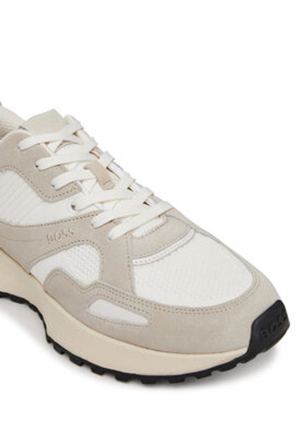 BOSS Sneakersy Jonah 50542119 Beżowy. Kolor: beżowy. Materiał: zamsz, skóra
