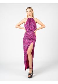 Pinko Sukienka "Alfreda 2" | 1G183X A016 | Kobieta | Różowy, Fioletowy. Kolor: fioletowy, różowy, wielokolorowy. Materiał: wiskoza. Styl: elegancki. Długość: maxi