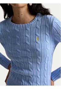 Polo Ralph Lauren Sweter 211971869512 Niebieski jasny Slim Fit. Typ kołnierza: polo. Kolor: niebieski. Materiał: bawełna #3