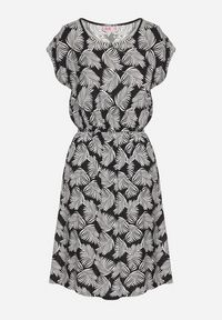 Born2be - Czarna Sukienka o Rozkloszowanym Kroju z Gumką w Pasie i Krótkim Rękawem Serive. Okazja: na spotkanie biznesowe, na co dzień. Kolor: czarny. Długość rękawa: krótki rękaw. Typ sukienki: rozkloszowane. Styl: elegancki, casual, klasyczny, biznesowy #3