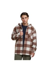 Urban Classics - Kurtka Z Kapturem Męska W Kratkę. Typ kołnierza: kaptur. Kolor: wielokolorowy, beżowy, brązowy. Wzór: kratka