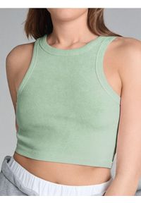 Sinsay - Crop top - zielony. Kolor: zielony