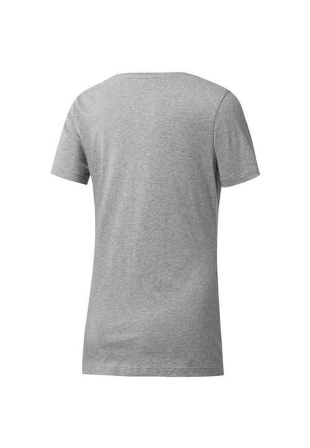 Koszulka sportowa damska Reebok Scoop Neck. Kolor: szary. Długość rękawa: krótki rękaw. Długość: krótkie