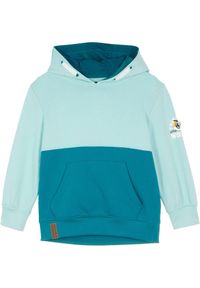 bonprix - Bluza z kapturem z miękkiej mieszanki bawełny. Typ kołnierza: kaptur. Kolor: niebieski. Materiał: bawełna #1
