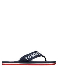 Tommy Jeans Japonki Flip Flop Logo Tape EM0EM01147 Granatowy. Kolor: niebieski. Materiał: materiał