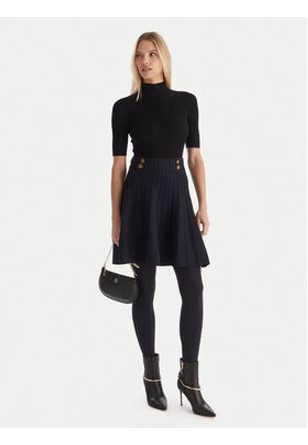 Guess Spódnica mini W5YD65 Z0130 Granatowy Regular Fit. Kolor: niebieski. Materiał: wiskoza