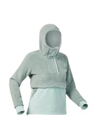 quechua - Polar turystyczny damski Quechua SH900 Warm. Typ kołnierza: kołnierzyk stójkowy. Kolor: zielony. Materiał: elastan, materiał, poliester