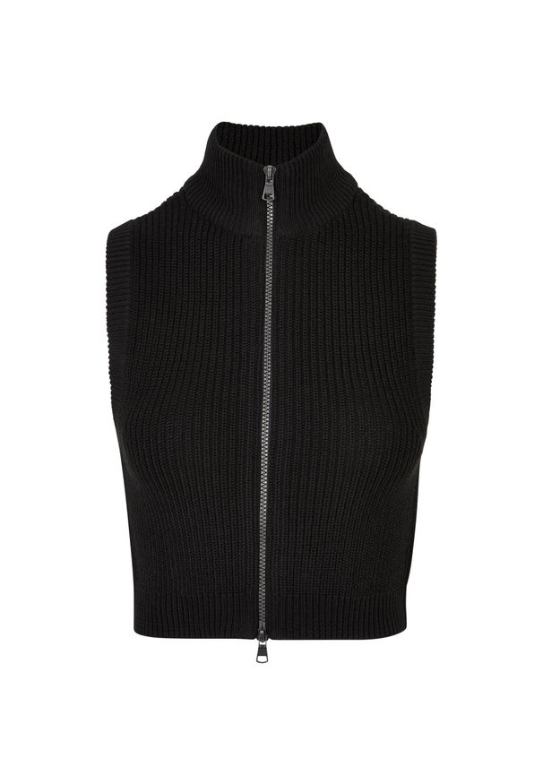 Damska krótka dzianinowa kurtka bez rękawów Urban Classics. Kolor: czarny. Materiał: dzianina. Długość rękawa: bez rękawów. Długość: krótkie