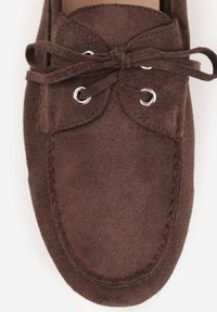 Renee - Ciemnobrązowe Mokasyny VICES z Wkładką ze Skóry Naturalnej ze Sznurowaniem Nairis. Nosek buta: okrągły. Zapięcie: sznurówki. Kolor: brązowy. Materiał: skóra. Obcas: na obcasie. Wysokość obcasa: niski #2