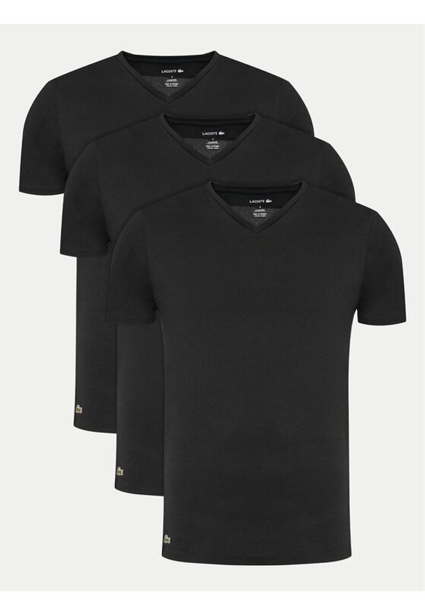 Lacoste Komplet t-shirtów TH9008 Czarny Slim Fit. Kolor: czarny. Materiał: bawełna