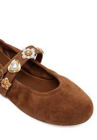 Stuart Weitzman Baleriny Socharming Mary Jane SN125 Brązowy. Kolor: brązowy. Materiał: skóra, zamsz #2