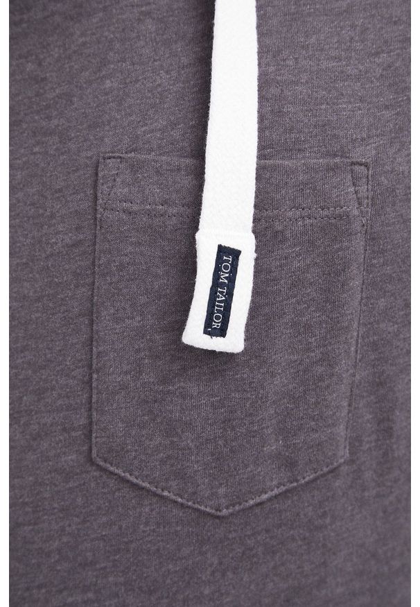 Tom Tailor Bluza męska kolor szary z kapturem gładka. Okazja: na co dzień. Typ kołnierza: kaptur. Kolor: szary. Materiał: bawełna, dzianina. Wzór: gładki. Styl: casual