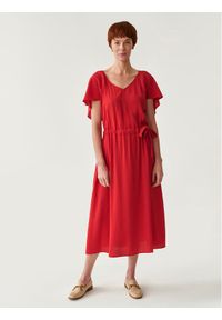 Tatuum Sukienka codzienna Osta T2214.192 Czerwony Regular Fit. Okazja: na co dzień. Kolor: czerwony. Materiał: wiskoza. Typ sukienki: proste. Styl: casual #1