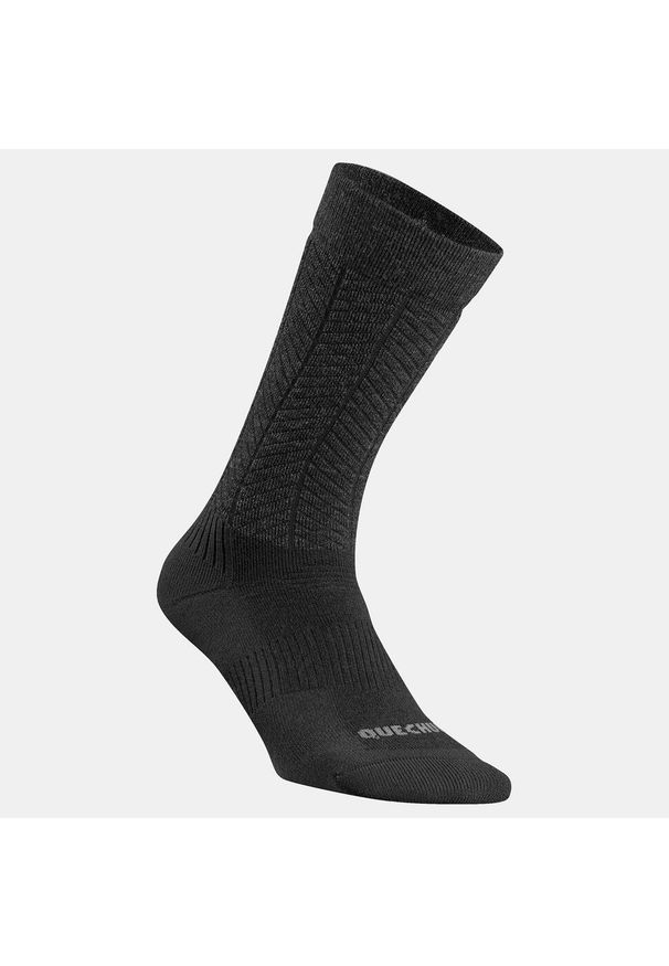quechua - Skarpety turystyczne Quechua SH500 Mid. Kolor: czarny. Materiał: poliamid, elastan, akryl, wełna. Sport: turystyka piesza