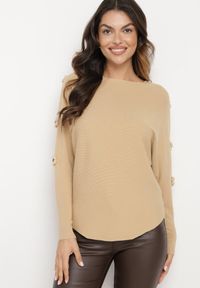 Born2be - Ciemnobeżowy Sweter z Wiskozą i Wycięciami przy Rękawach Evancia. Okazja: na co dzień, na spotkanie biznesowe, do pracy. Kolor: beżowy. Materiał: wiskoza. Styl: klasyczny, elegancki, biznesowy, casual #5