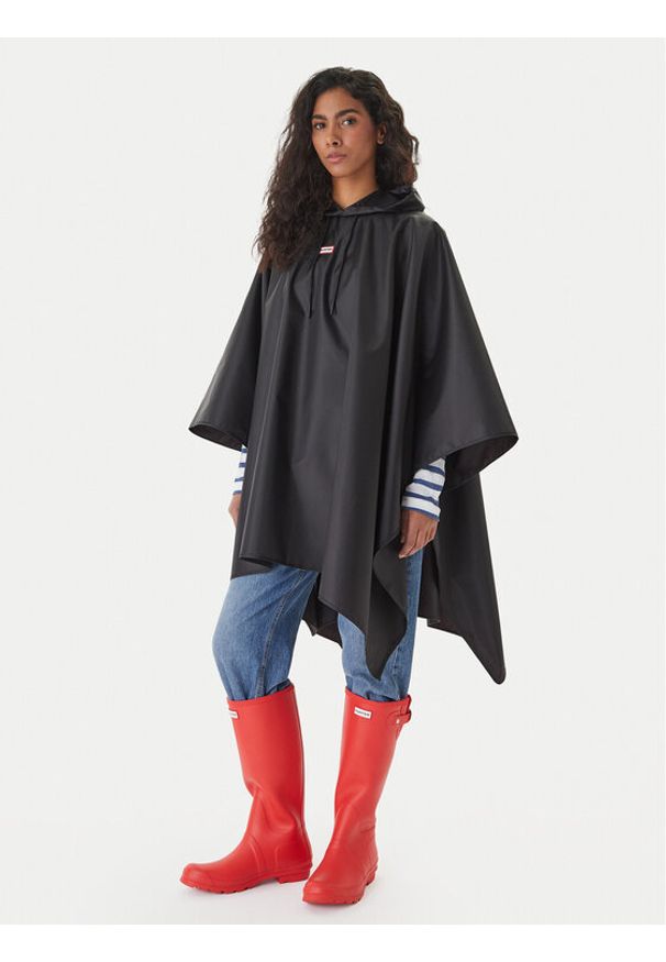 Hunter Ponczo HARU0007261 Czarny Regular Fit. Kolor: czarny. Materiał: syntetyk