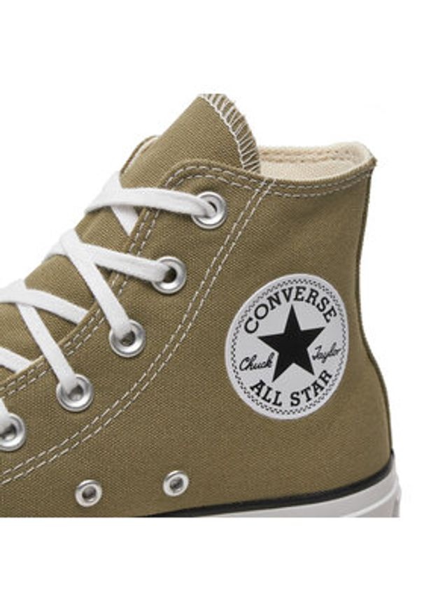 Converse Trampki Chuck Taylor All Star Lift Hi A07571C Khaki. Kolor: brązowy. Materiał: materiał