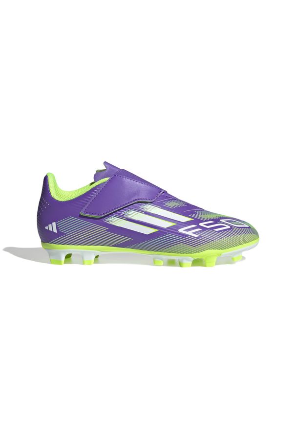 Adidas - Dziecięce buty piłkarskie adidas F50 Club VEL FG/AG. Kolor: fioletowy. Sport: piłka nożna