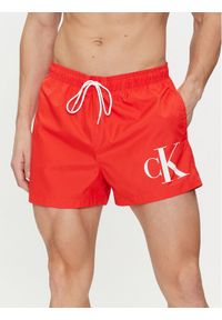 Calvin Klein Swimwear Szorty kąpielowe KM0KM00967 Czerwony Regular Fit. Kolor: czerwony. Materiał: syntetyk #1