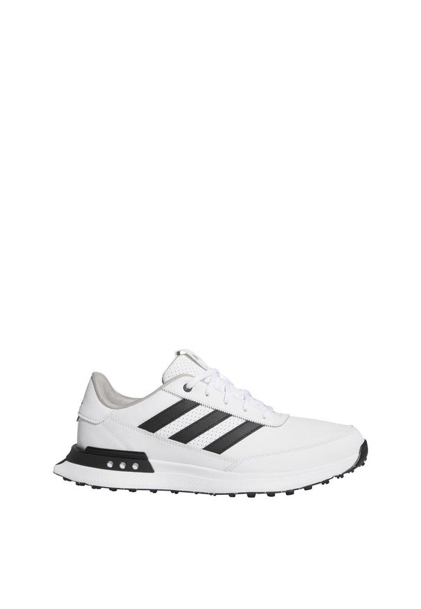 Adidas - Buty S2G Spikeless Leather 24 Golf. Kolor: czarny, szary, biały, wielokolorowy. Materiał: skóra. Szerokość cholewki: normalna. Sport: golf