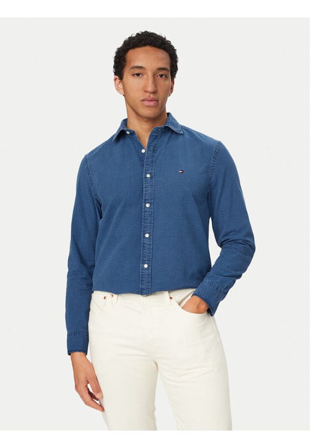 TOMMY HILFIGER - Tommy Hilfiger Koszula MW0MW42417 Niebieski Regular Fit. Kolor: niebieski. Materiał: bawełna
