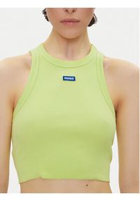Hugo - HUGO Top Baby Tank_B 50511450 Zielony Slim Fit. Kolor: zielony. Materiał: bawełna #4