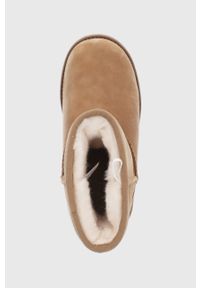 Ugg - UGG śniegowce zamszowe dziecięce kolor brązowy. Nosek buta: okrągły. Kolor: brązowy. Materiał: zamsz #2