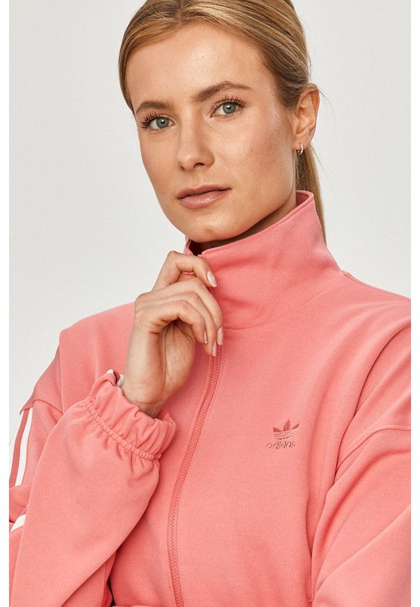 adidas Originals - Bluza. Okazja: na co dzień. Kolor: fioletowy. Materiał: tkanina, poliester. Wzór: gładki. Styl: casual