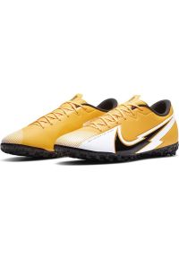 Buty piłkarskie Nike Mercurial Vapor 13 Academy Tf M AT7996 801 czarny, pomarańczowy, żółty żółcie. Kolor: wielokolorowy, pomarańczowy, czarny, żółty. Materiał: syntetyk, skóra. Szerokość cholewki: normalna. Sport: piłka nożna #6