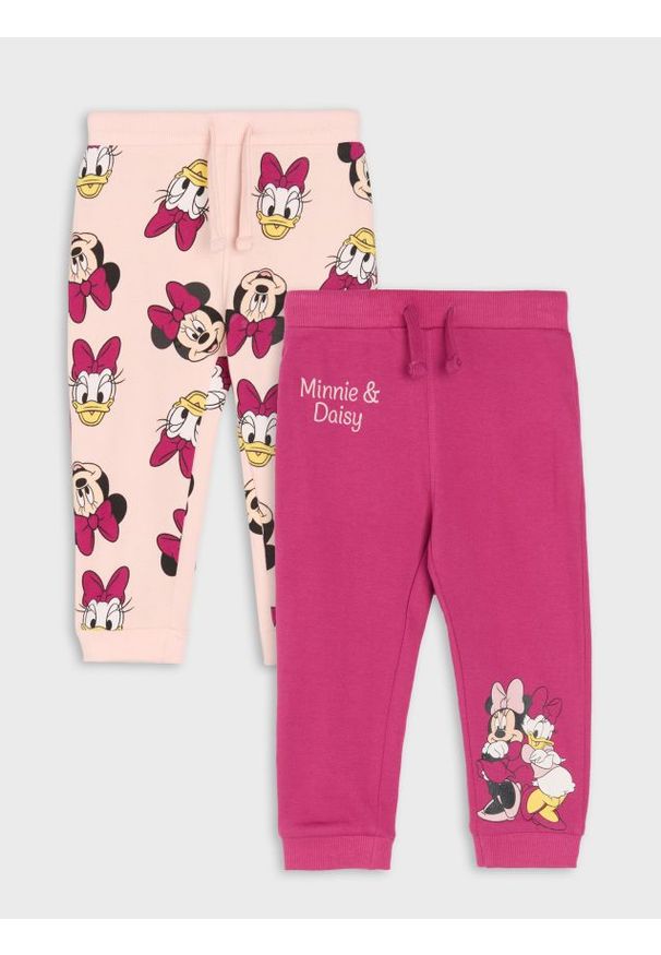 Sinsay - Spodnie dresowe 2 pack Minnie Mouse - różowy. Kolor: różowy. Materiał: dresówka. Wzór: motyw z bajki