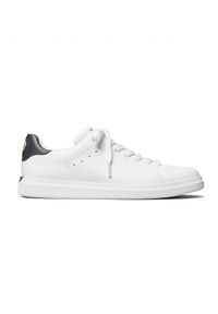 Tory Burch - TORY BURCH - Białe sneakersy Howell Court. Kolor: biały. Materiał: jeans. Wzór: aplikacja #4