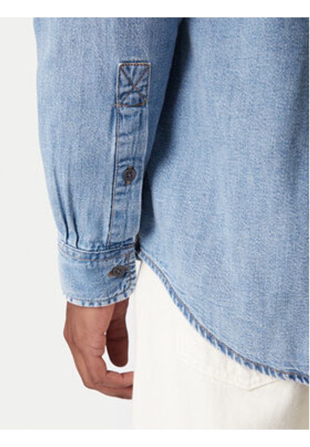 Tommy Jeans Koszula jeansowa Western DM0DM22304 Niebieski Relaxed Fit. Kolor: niebieski. Materiał: bawełna