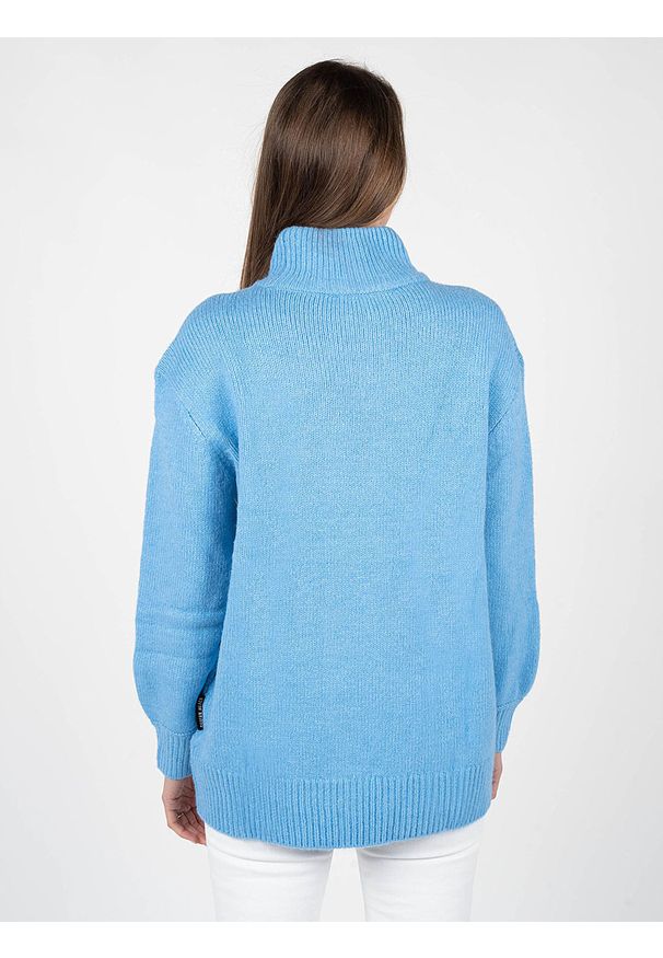 Silvian Heach Sweter | PGA22001MA | Kobieta | Niebieski, Błękitny. Typ kołnierza: golf. Kolor: niebieski. Materiał: bawełna, elastan, nylon, wełna. Długość: długie. Wzór: ze splotem
