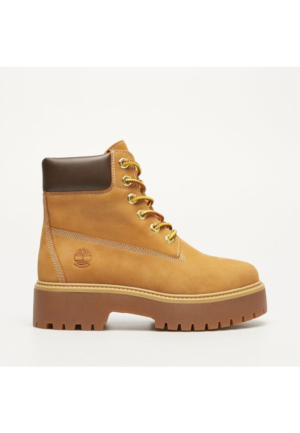 Timberland STONE STREET 6 INCH BOOTS Trapery damskie. Okazja: na spacer, do pracy, na co dzień. Kolor: brązowy. Styl: street