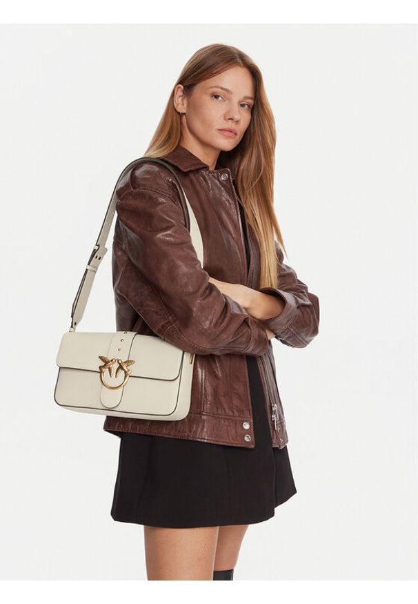 Pinko - PINKO Torebka Love One Classic Slouchy Fl PLTT 104524 A2OX Biały. Kolor: biały. Materiał: skórzane