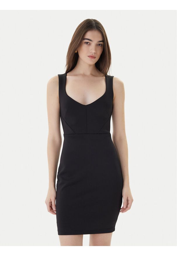 Guess Sukienka koktajlowa W3YK26 K9UN2 Czarny Slim Fit. Kolor: czarny. Materiał: syntetyk. Styl: wizytowy