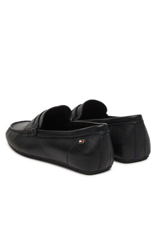 TOMMY HILFIGER - Tommy Hilfiger Mokasyny Flag Leather Driver Loafer FW0FW09350 Czarny. Kolor: czarny. Materiał: skóra