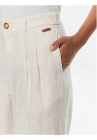 Pepe Jeans Spodnie materiałowe Mae PL211740 Écru Regular Fit. Materiał: len