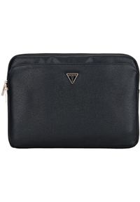 Torba Guess Sleeve 14" Grained Zipper Pocket Triangle Logo czarny. Kolor: czarny