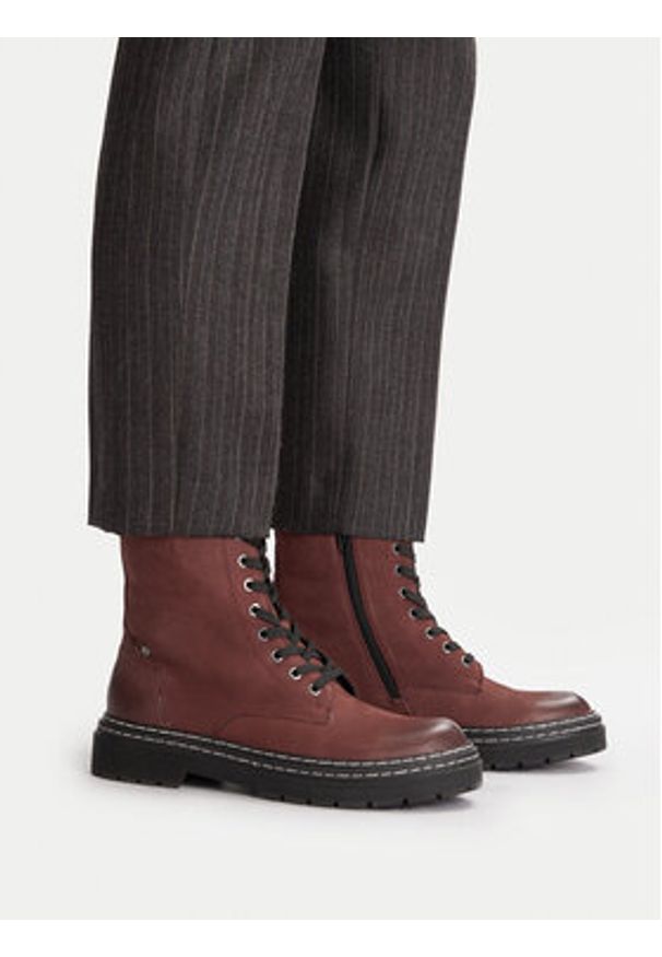 Lasocki Trzewiki CEO-WI23-MICHAELA-02 Bordowy. Kolor: czerwony. Materiał: nubuk, skóra
