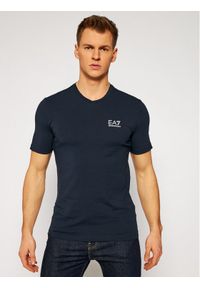 EA7 Emporio Armani T-Shirt 8NPT53 PJM5Z 1578 Granatowy Regular Fit. Kolor: niebieski. Materiał: bawełna