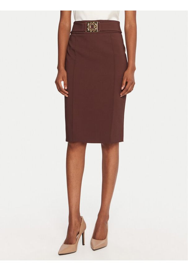 Rinascimento Spódnica ołówkowa CFC0126212003 Brązowy Slim Fit. Kolor: brązowy. Materiał: syntetyk