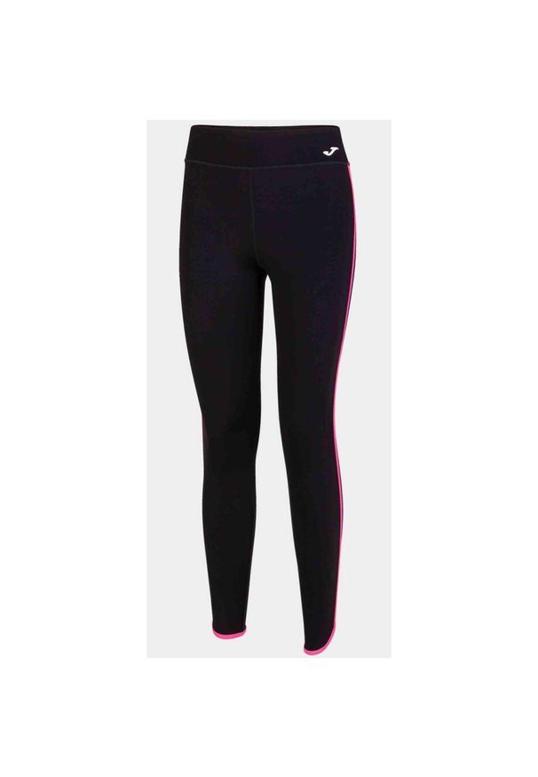 Długie legginsy damskie Joma Combi Torneo, czarne/geranium pink, roz. L. Kolor: czarny, różowy, wielokolorowy. Długość: długie