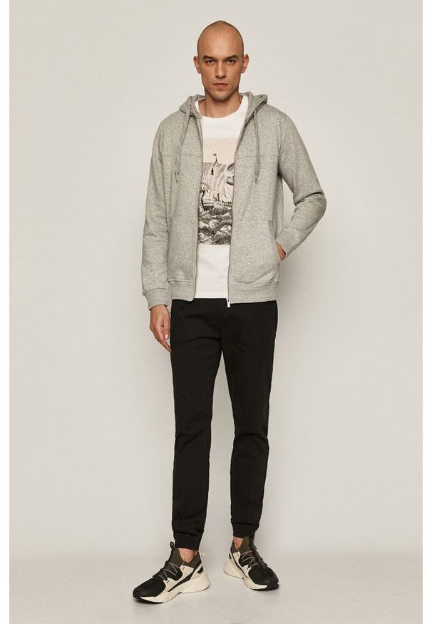 medicine - Medicine - Bluza Basic. Okazja: na co dzień. Typ kołnierza: kaptur. Kolor: szary. Materiał: dzianina. Wzór: gładki. Styl: casual