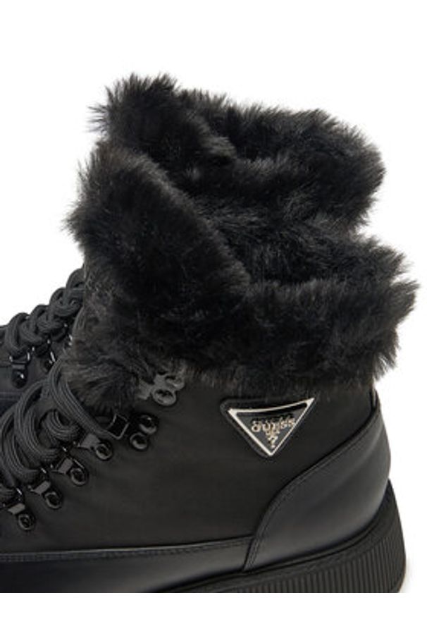 Guess Trapery Rezim FLFREZ ELE10 Czarny. Kolor: czarny. Materiał: skóra