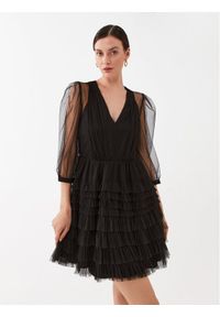 TwinSet - TWINSET Sukienka koktajlowa 232TP2641 Czarny Regular Fit. Kolor: czarny. Materiał: syntetyk. Styl: wizytowy