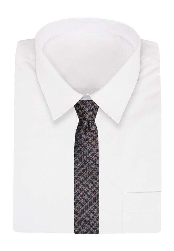 Krawat Alties (7 cm) - Drobny Wzór Geometryczny. Kolor: wielokolorowy. Materiał: tkanina. Wzór: geometria. Styl: wizytowy, elegancki