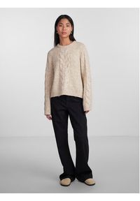 Pieces Sweter 17140372 Beżowy Regular Fit. Kolor: beżowy. Materiał: syntetyk #4