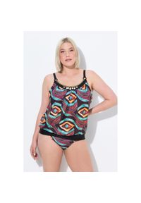 ULLA POPKEN - Damskie Tankini miękkie miseczki elastyczny dół. Kolekcja: plus size. Kolor: czarny. Materiał: elastan, poliamid, materiał